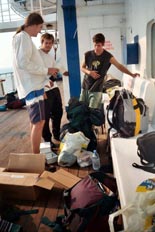 Arranging our luggage on the boat to Tallinn Estonia.  We had lots of Urantia books with us to be placed in libraries in The Baltic States. 